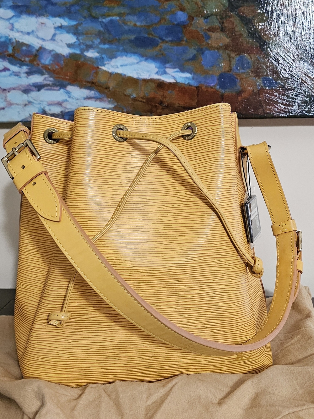 LV Epi Yellow Tassili Drawstring/ Shoulder Bag - AUTHENTIC